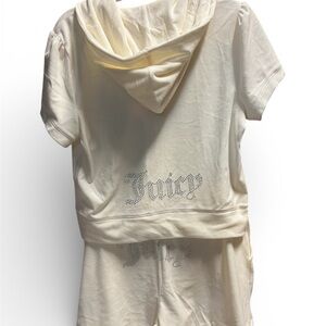 Juicy Couture Cream Hoodie and Shorts Ensemble